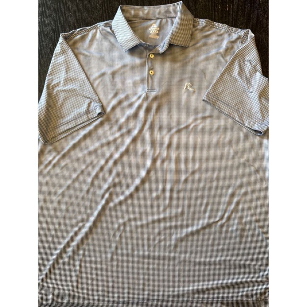 Rhoback Light Blue White Micro Check Polo Mens 3XL (D)